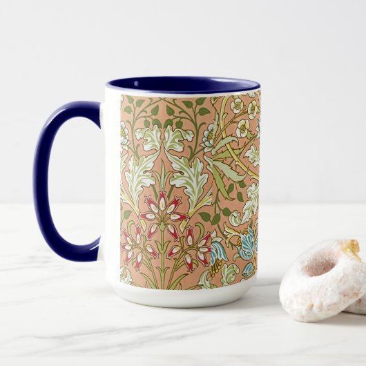 William Morris Floral Pattern Flowers Pink Blue Mok (Met donut)