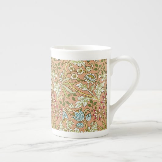 William Morris Floral Pattern Flowers Pink Blue Porselein Kop (Rechts)