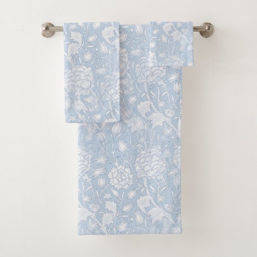William Morris Floral Pattern in Blue Bad Handdoek (Insitu)