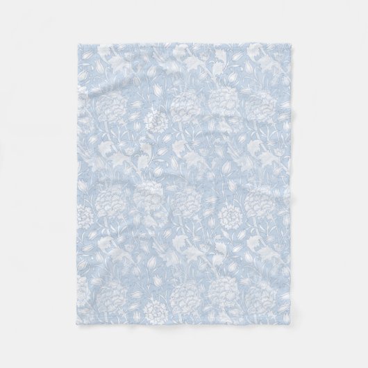 William Morris Floral Pattern in Blue Fleece Deken (Voorkant)