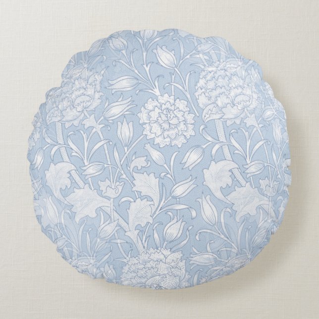 William Morris Floral Pattern in Blue Rond Kussen (Voorkant)