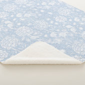 William Morris Floral Pattern in Blue Sherpa Deken (3/4)