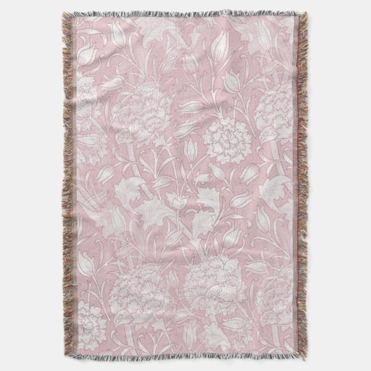 William Morris Floral Pattern in Pink Deken (Voorkant Verticaal)