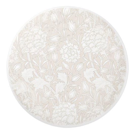 William Morris Floral Pattern in Sepia Keramische Knop (Voorkant)
