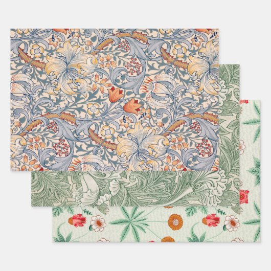William Morris, Floral Pattern Inpakpapier Vel (Set)