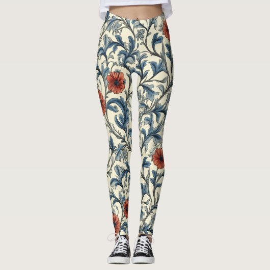 William Morris Floral Pattern Leggings (Voorkant)