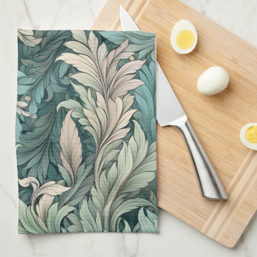 William Morris Floral Patterned Theedoek (Quarter Fold)