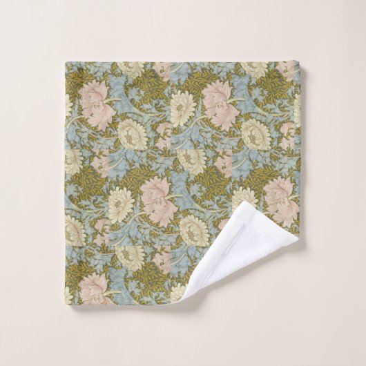 William Morris  Floral Pink Chrysanthemum Bad Handdoek (Wasdoekje)