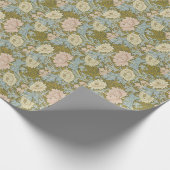 William Morris  Floral Pink Chrysanthemum Cadeaupapier (Hoek)