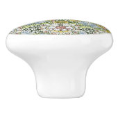 William Morris Floral Pink Green Myrtle Keramische Knop (Zijkant)