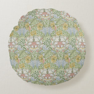 William Morris  Floral Pink Green Myrtle Rond Kussen