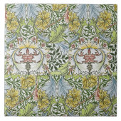 William Morris Floral Pink Green Myrtle Tegeltje (Voorkant)