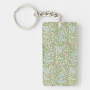 William Morris Floral Pink Iris Sleutelhanger