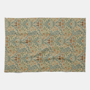 William Morris  Floral Red Autumn Flowers Theedoek