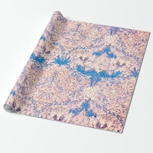 William Morris FLORAL ROZE EN BLAUW inpakpapier