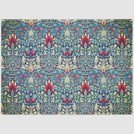 William Morris FLORAL TISSUE PAPER IN BLUE Tissuepapier (Voorkant)