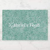 William Morris Floral Wallpaper Voedselcontainer Etiket (Enkel label)