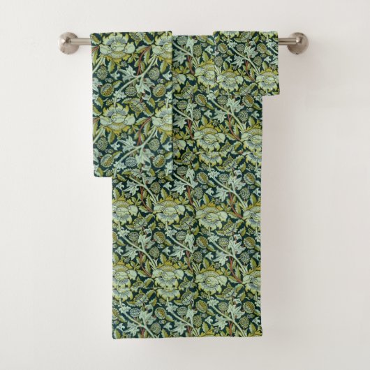 William Morris Floral Wey Pattern Bad Handdoek (Insitu)