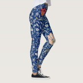 William Morris Flore motif leggings bleus (Droite)