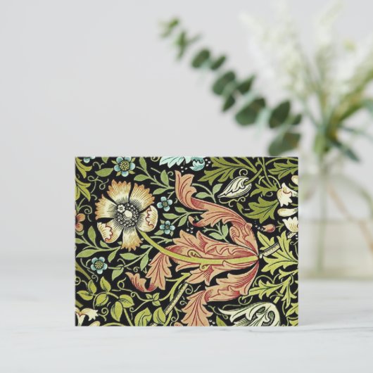 William Morris Flower design Briefkaart (Staand voorkant)