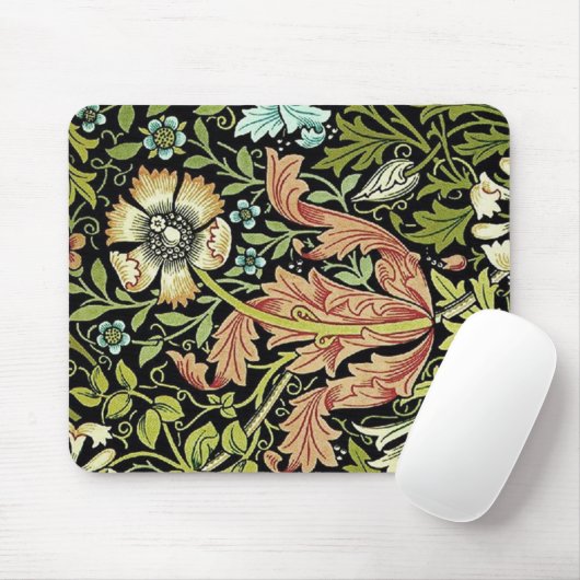 William Morris Flower Design Mousepad Muismat (Met muis)