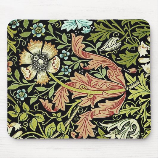 William Morris Flower Design Mousepad Muismat (Voorkant)