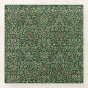 William Morris Flower Garden-Groene tuinen Glazen Onderzetter