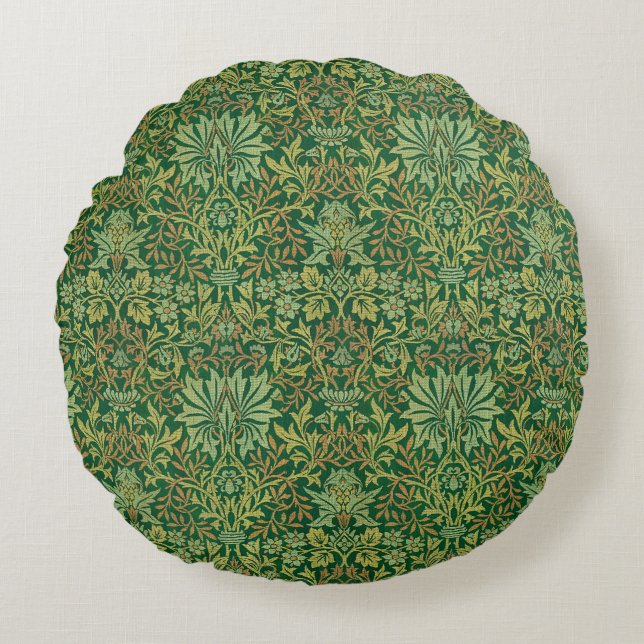 William Morris "Flower Garden" Rond Kussen (Voorkant)