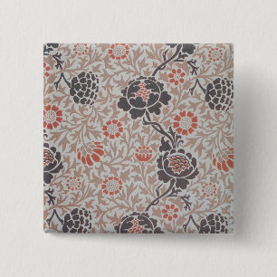 William Morris Flower Grafton Behang  Vierkante Button 5,1 Cm