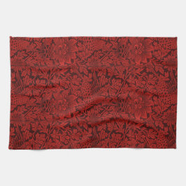 William Morris Flowers Birds Red Theedoek