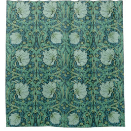 William Morris  Flowers Bloemenpatroon Douchegordijn