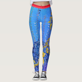 William Morris FLOWERS EN JAPANESE BLUE LEGGINGS