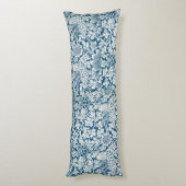 William Morris  Flowers Vogels Blauw Wit Lichaamskussen (Achterkant (Verticaal))