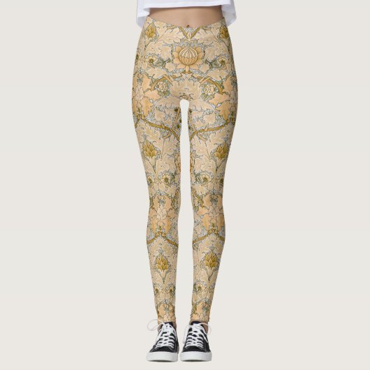 William Morris - Foliage & Floral Pattern Leggings (Voorkant)