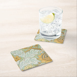 William Morris - Foliage & Floral Pattern Vierkante Kartonnen Onderzetter