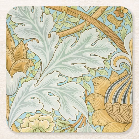William Morris -  Foliage & Floral Pattern Vierkante Kartonnen Onderzetter (Voorkant)