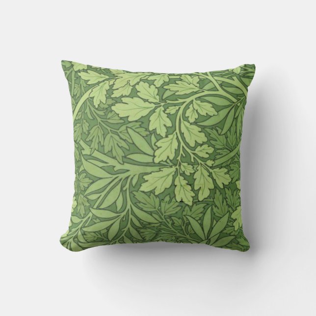 William Morris - Foliage Green Leaves Design Kussen (Voorkant)