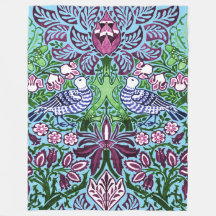 William Morris Folk Art Birds Bloemen Eikels