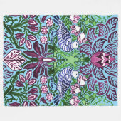 William Morris Folk Art Birds Bloemen Eikels Fleece Deken (Voorkant (Horizontaal))