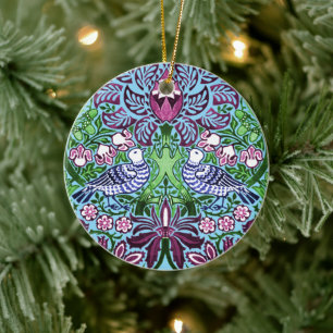 William Morris Folk Art Birds Bloemen Eikels Keramisch Ornament