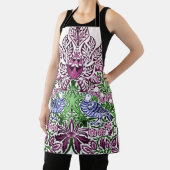 William Morris Folk Art Birds Bloemen Eikels Schort (Insitu)