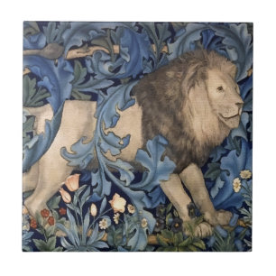 William Morris Forest Animals Lion  Floral Tegeltje