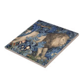 William Morris Forest Animals Lion  Floral Tegeltje (Zijkant)