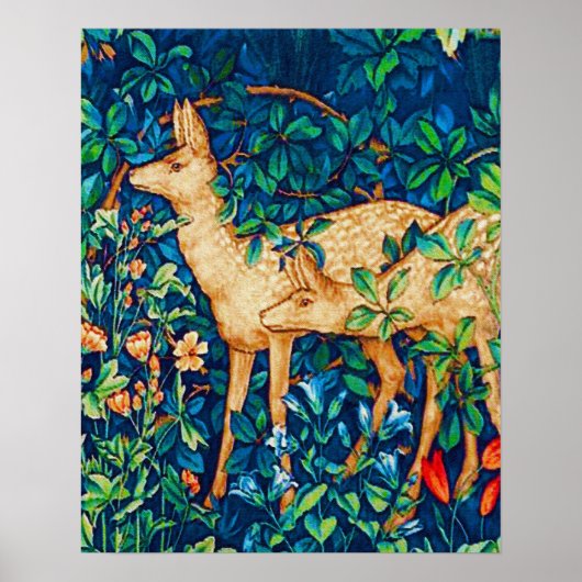 William Morris Forest Deer Tapestry Print (Voorkant)