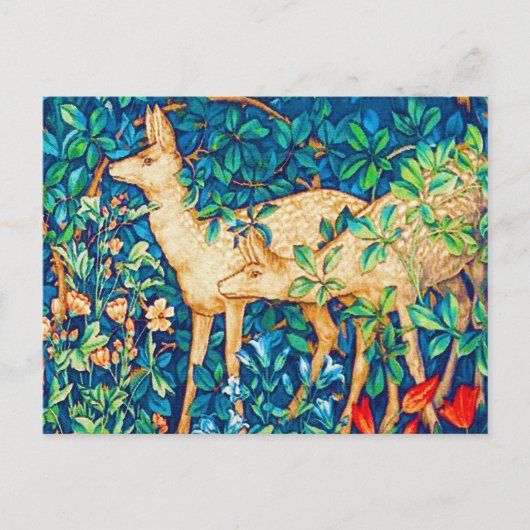 William Morris Forest Deer Tapestry Print Briefkaart (Voorkant)