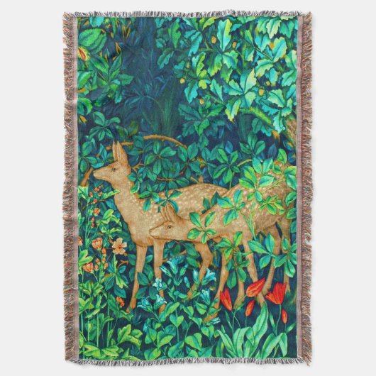 William Morris Forest Deer Tapestry Print Deken (Voorkant Verticaal)