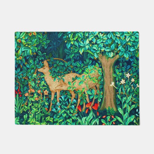 William Morris Forest Deer Tapestry Print Deurmat (Voorkant)