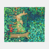 William Morris Forest Deer Tapestry Print Fleece Deken (Voorkant (Horizontaal))