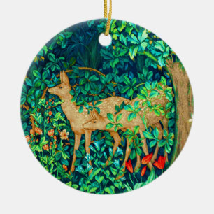 William Morris Forest Deer Tapestry Print Keramisch Ornament