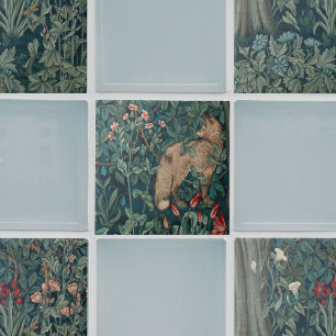 William Morris Forest Fox Floral Tegeltje